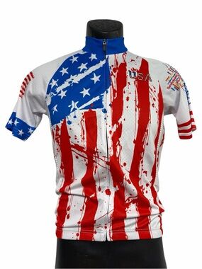 Miloto USA American Flag Statue of Liberty Cycling Jersey NWT Size Small